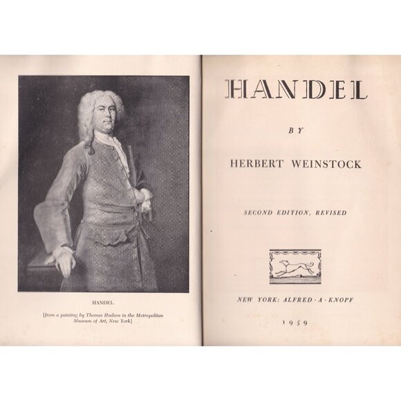 Handel, Herbert Weinstock Hardcover Second Ed. Revised 1959 Alfred A. Knopf w/DJ - Picture 6 of 7